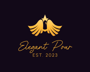 Elegant Avian Bird Crown  logo design