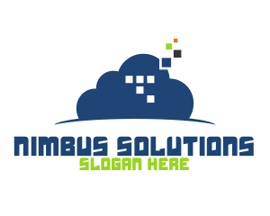 Nimbus - Cloud Pixel Technology logo design