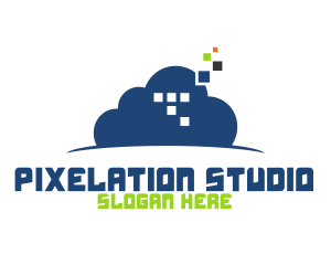 Pixelation - Cloud Pixel Technology logo design