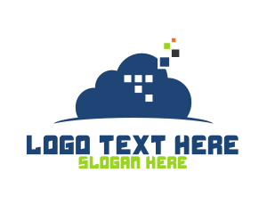 Nimbus - Cloud Pixel Technology logo design