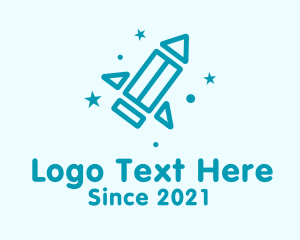 Starry - Blue Toy Rocket logo design