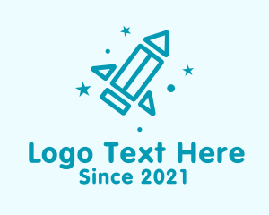 Space - Blue Toy Rocket logo design