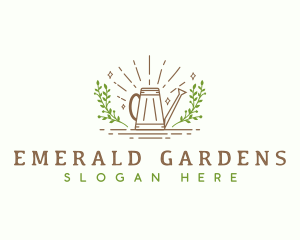 Watering Can Landscaping Tool logo design