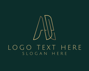 Golden - Elegant Minimalist Letter A logo design