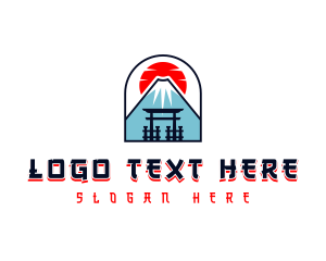 Heritage - Japan Mount Fuji Torii logo design