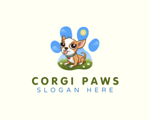 Pet Dog Paw logo design