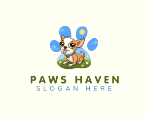 Pet Dog Paw logo design