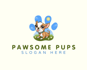 Pet Dog Paw logo design