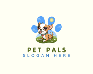 Pet Dog Paw logo design