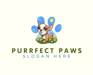 Pet Dog Paw logo design