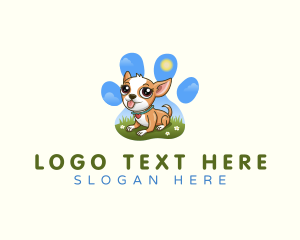 Pet Groomer - Pet Dog Paw logo design