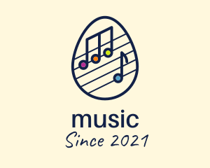 Musical Note Egg logo design
