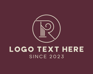 Typography - Elegant Pillar Column Business logo design