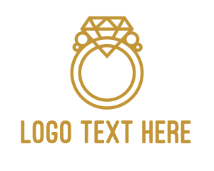 Orange Diamond - Jewelry Ring Outline logo design