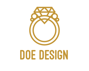 Jewelry Ring Outline logo design