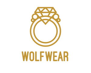 Ornament - Diamond Ring Outline logo design