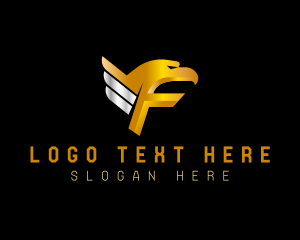 Falcon - Eagle Wings Letter F logo design