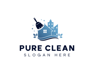 Broom Cleaning Housekeeping logo design