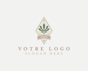 Elegant Diamond Marijuana Cannabis Logo