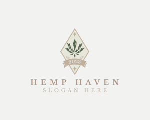 Elegant Diamond Marijuana Cannabis logo design