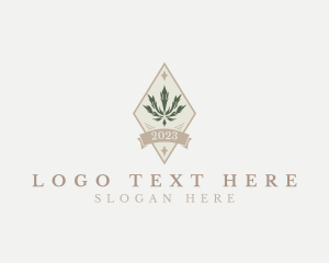 Herb - Elegant Diamond Marijuana Cannabis logo design