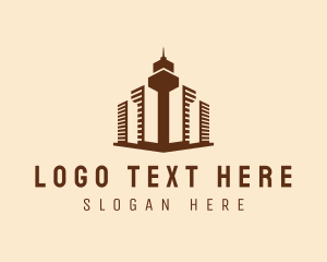 Cityscape - Brown Skyscraper Building logo design