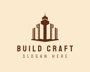 Brown Skyscraper Building logo design