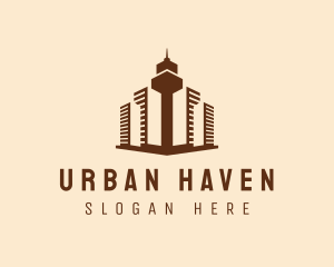 Brown Skyscraper Building logo design