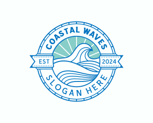 Waves Coastal Surfing logo design