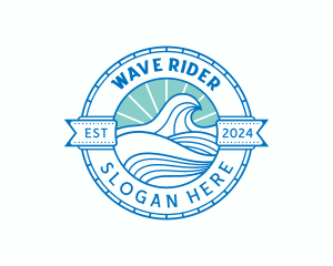 Waves Coastal Surfing logo design