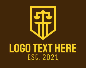 University - Golden Law Shield logo design