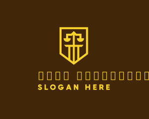 Justice - Golden Law Shield logo design