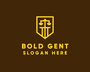 Golden Law Shield  logo design