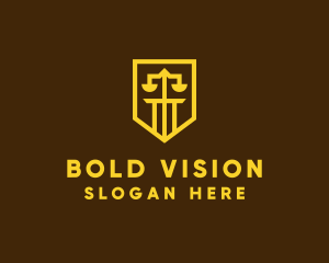 Golden Law Shield  logo design