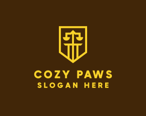 Golden Law Shield  logo design