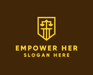 Golden Law Shield  logo design