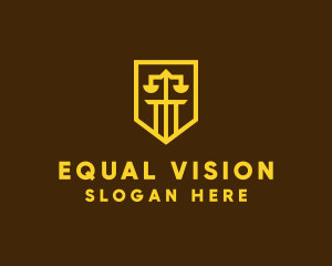 Equality - Golden Law Shield logo design