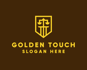 Golden Law Shield  logo design