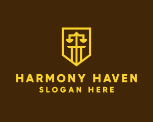 Balance - Golden Law Shield logo design