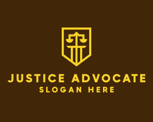 Prosecutor - Golden Law Shield logo design