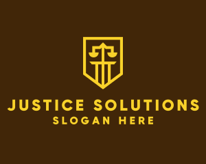 Judicial - Golden Law Shield logo design