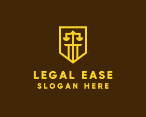 Law - Golden Law Shield logo design