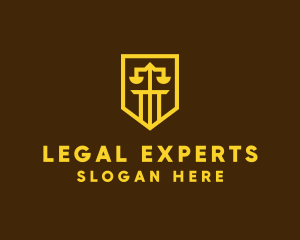 Law - Golden Law Shield logo design