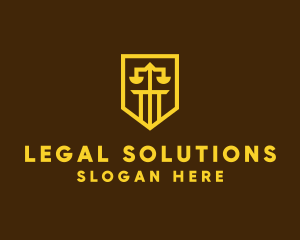 Law - Golden Law Shield logo design