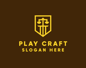 Golden Law Shield  logo design