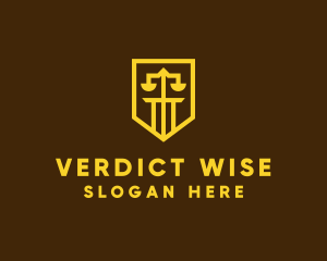 Judge - Golden Law Shield logo design