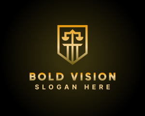 Golden Law Shield  logo design