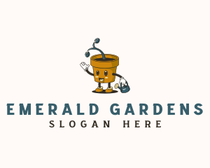 Garden Plant Pot logo design