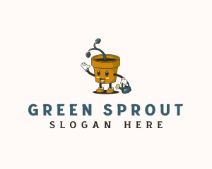 Garden Plant Pot logo design