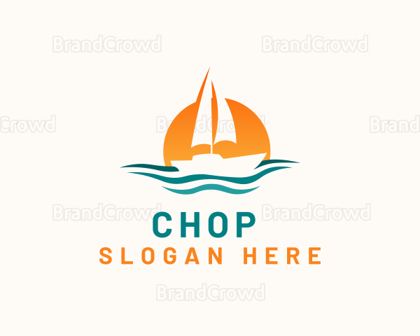 Boat Ocean Sunset Logo